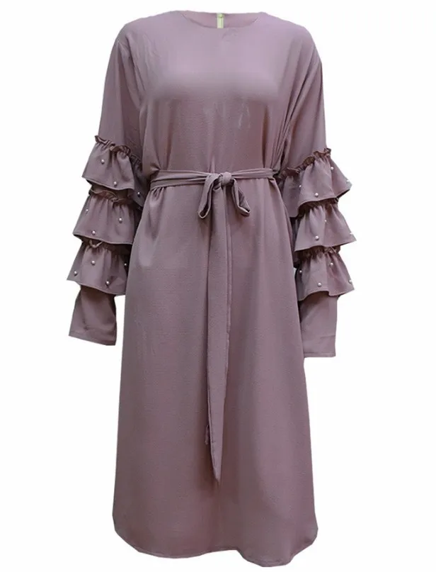 2117 New Fashion Islamic Clothing Turkish Plus Size Pearls Tunic Tops