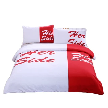 Her Side His Side Bedding Sets 2 3pcs 3d Duvet Cover Bed Sheet