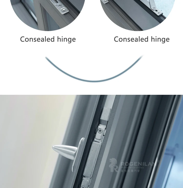 ROGENILAN 140 series aluminium big floor to ceiling windows casement windows
