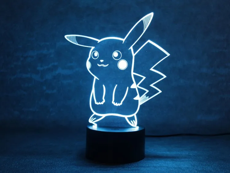Pokemon Rowlet 3D Table Lamp LED Night Light Touch Lamp Gift  7 Color Change 