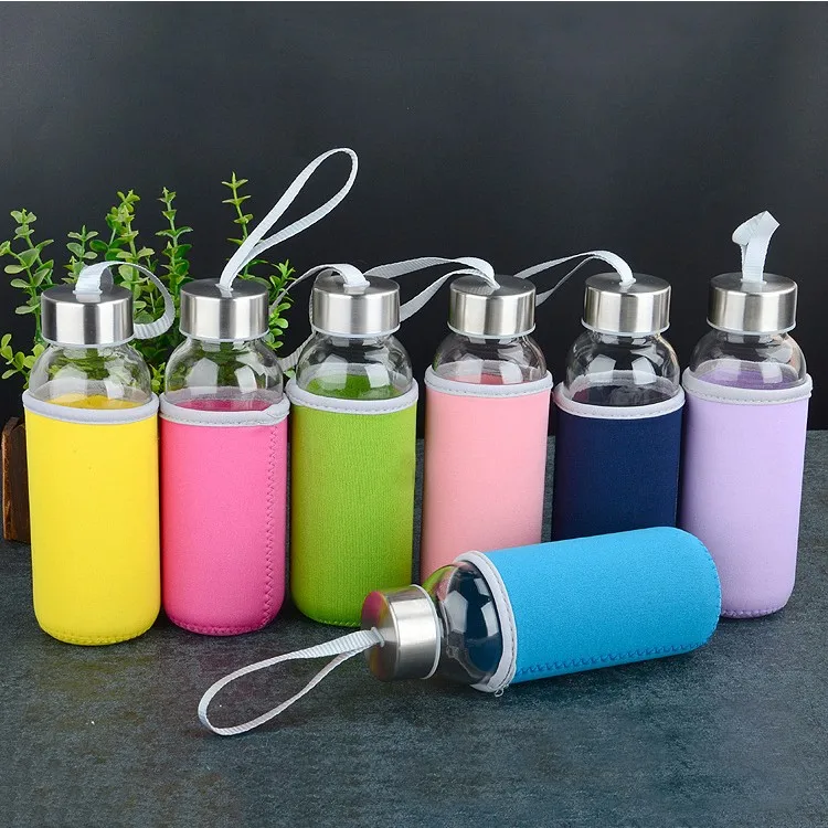 Glass Water Bottles 16 Oz Stainless Steel Cap 2020 Buy Glass Water Bottles 16 Ozborosilicate 7041