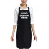 Free Shipping Customized Your Logo 2 Front Pockets Plain Color Cooking Apron, Chef Apron Kitchen