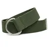 Metal Double D-Rings Buckle Military Style Cotton Braided Fabric Canvas Web Belt