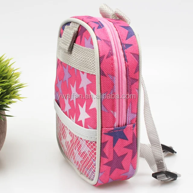 Travel Set Of 2 Doll Size Back Pack And Lunch Bag Girl Doll Backpack