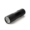 Aluminum Alloy Small Torch For Children 9 Bulbs AAA Battery Mini Pocket 9 LED Torch Light Flashlight