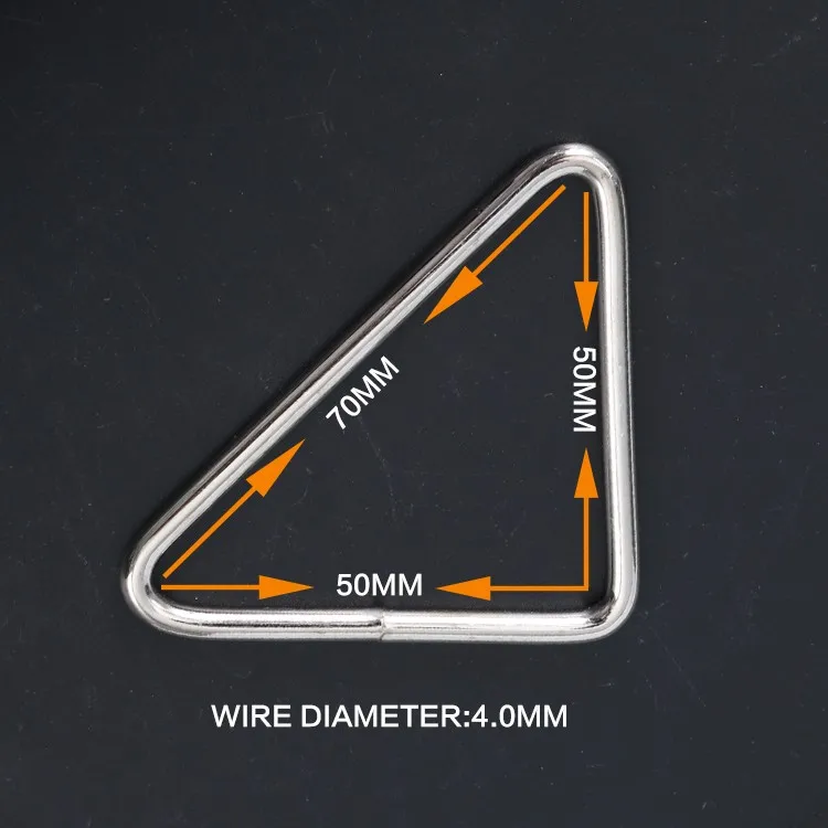 五金工厂 50毫米铁丝焊接镀镍三角环扣