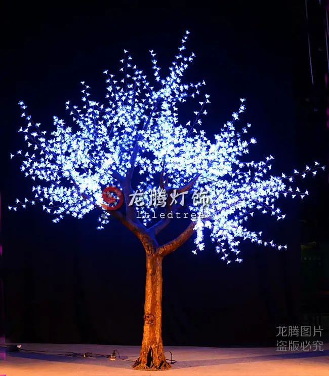 
Waterproof High quality outdoor artificial LED christmas warm white plastic cherry blossom tree 