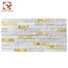 Indoor flat flexible dry gold stacked cast natural stone veneer