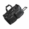Promotion faux PU leather duffle bag, sports weekend trolley travel duffle bag, outdoor gym roller wheelie traveling duffle bag