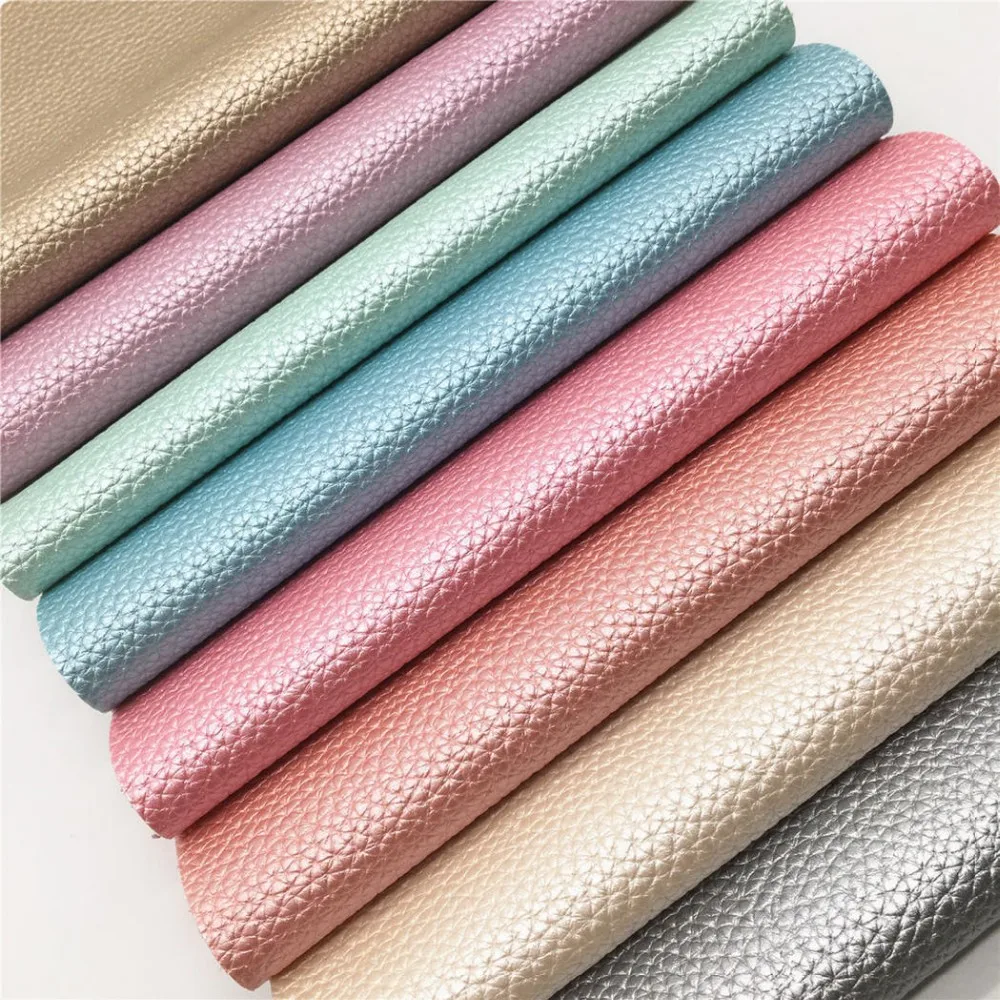 Lustrous Pearlzed Litchi Faux Leather Sheets in Solid Colors Great