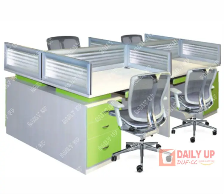 4 Divisions Executive Wooden Office Desk Design Photos Small Size Office Table with Drawers
