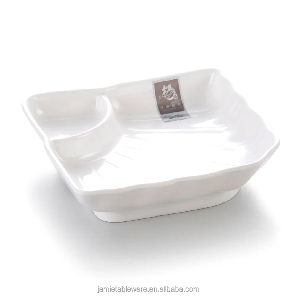 Single Melamine Soy Sauce Dish,Two Compartment Sauce
