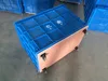 Plastic basket with wheels made in china