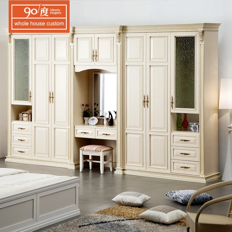 Modular Home Furniture Bedroom Wooden 8 Doors Wardrobe Almirah