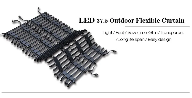 Big outdoor screen P37.5 concert used soft led curtain display outdoor rental led curtain display