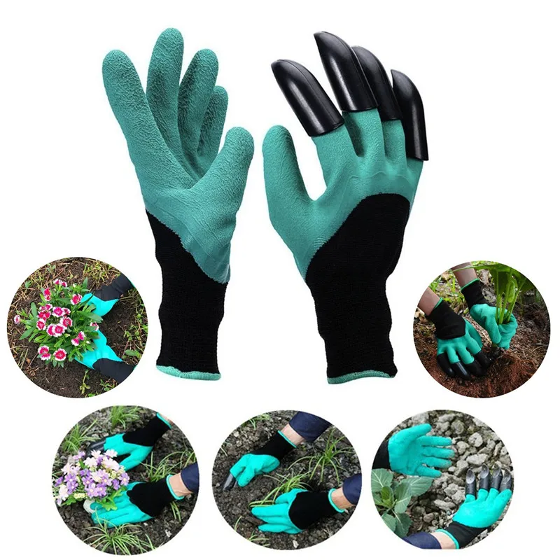 Rubber Latex Waterproof Genie Claws Garden Gloves For Digging Planting