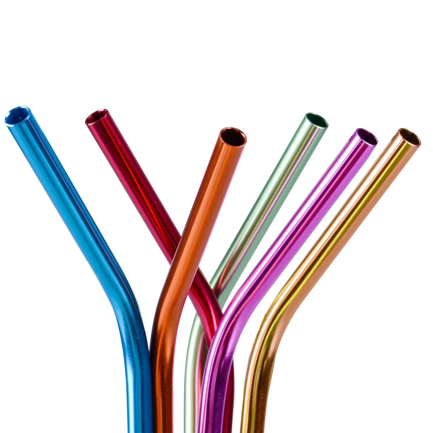 Reusable Metal Drinking Straws Aluminum Straws Rainbow Colorful Straws ...