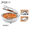 JOBO High Quality Mirror Polished Glass Cover 6.8 Litre Hinged Cover Buffet Chafer buffet ware