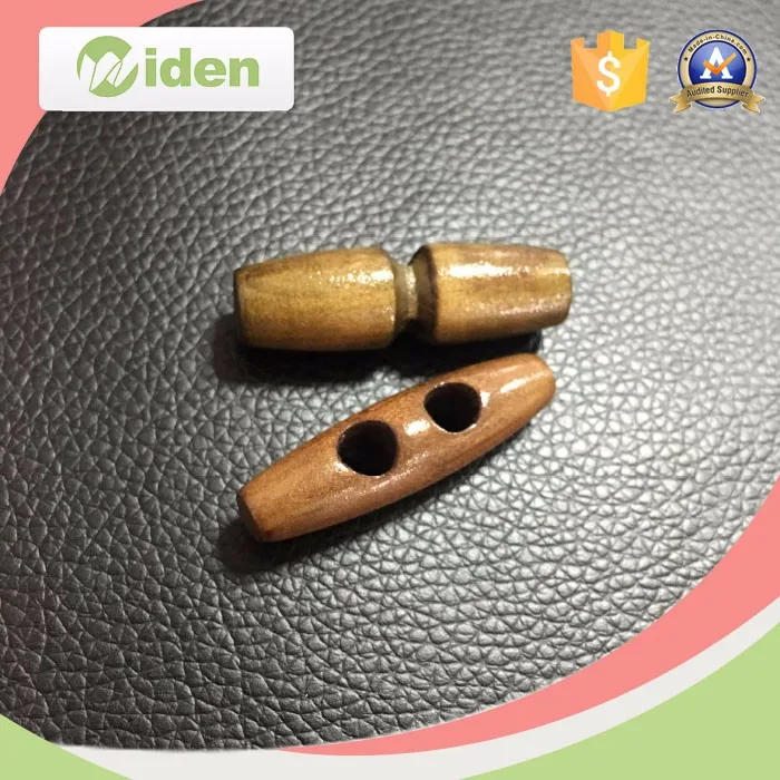 Natural Horn Shape 2 Hole Scrapbooking Sewing Toggle Wood Buttons for coat