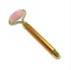 Private label electric vibration mini facial lifting skin care beauty tool natural pink ice rose quartz jade face roller