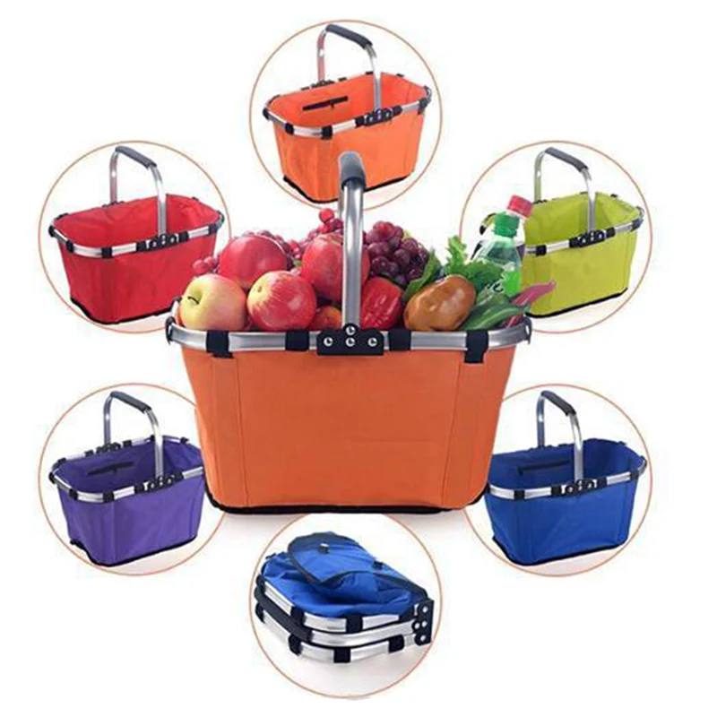 Fashion Design Shopping Baskets Supermarket 600d Polyester Folding