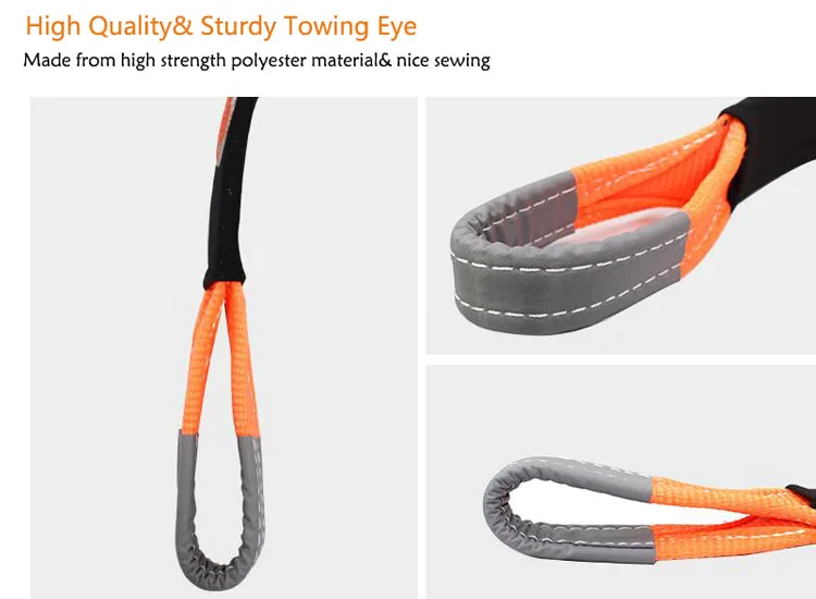 Enjoin Tow Stretch D Ring 27 Ft Rope 50mm Polyester Belt Snatch 1" X