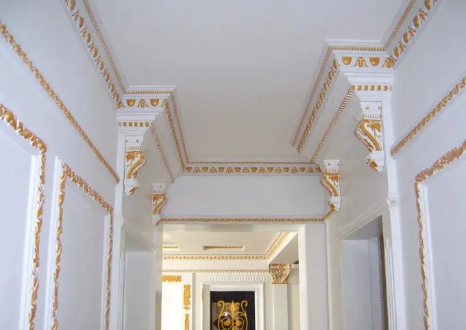 Centro de la cornisa de yeso paneles de colores rosa-Molduras