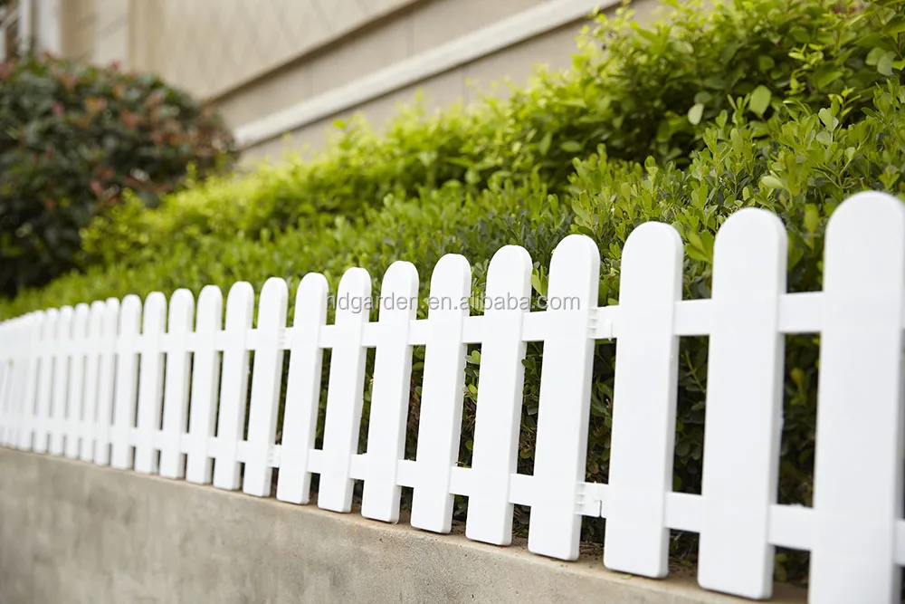 Set Of 4 Plastic Picket Decorative Fence Edging Border Nursery Garden ...