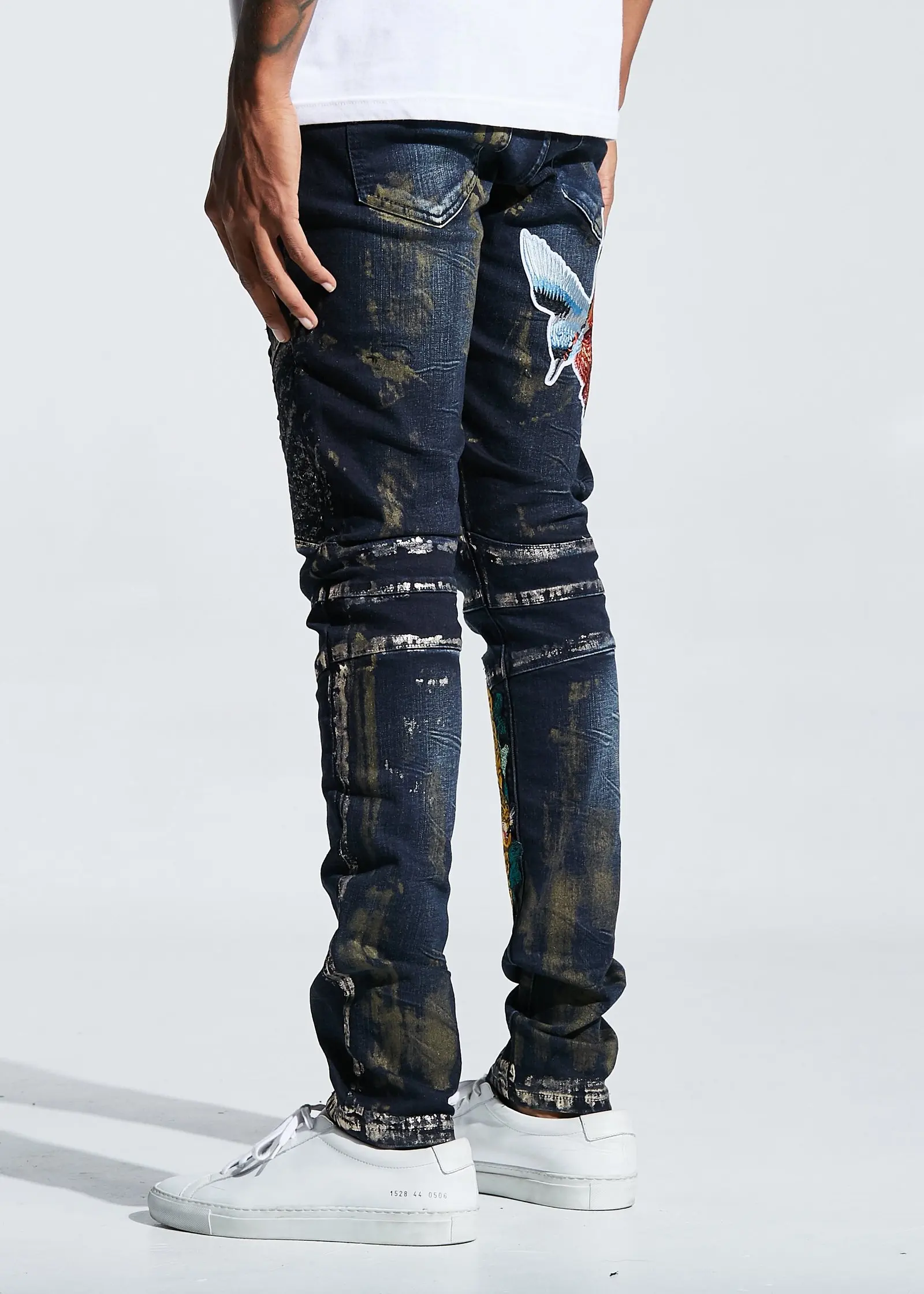Oem Skinny Destroyed Crazy Jeans For Men Biker Jeans Floral Embroidery ...