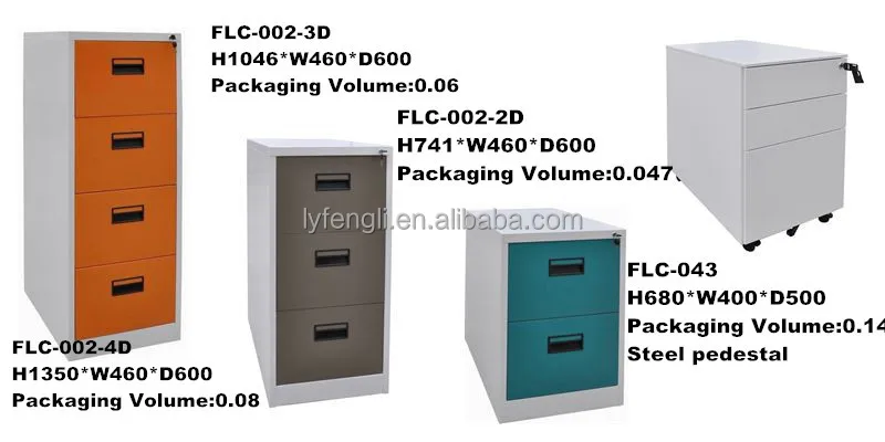 H1200mm Lightweight Steel Office Filing Cabinets In Ckd Structure