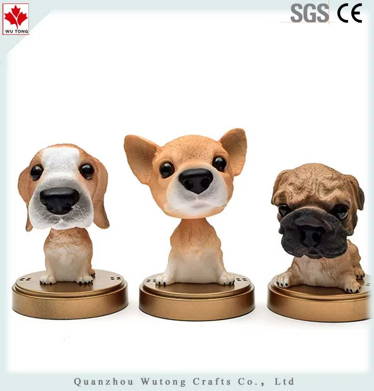 Custom Resin Souvenirs Animal Figurines Dog Figures Bobble Head For Car