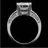 Russian Emerald Step Cut CZ Rare Engagement Ring