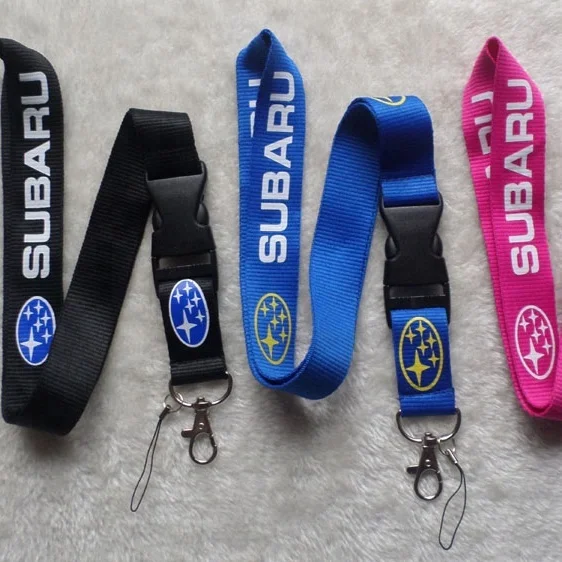 SUBARU Keychain Lanyard Blue with Yellow Logo