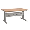 Simple Classic Curved Edge 6 Person Library Office Steel Wood Reading Desk