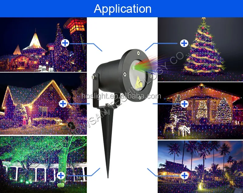 Imperméable à leau solaire motion sensor projecteur laser en plein air lumière De Noël