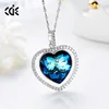 embellished with crystals from Swarovski Jewelry 925 Sterling Silver Heart Pendant Necklace