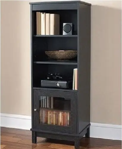 Buy Audio Video Pier Free Standing Media Cabinet Black Oak In