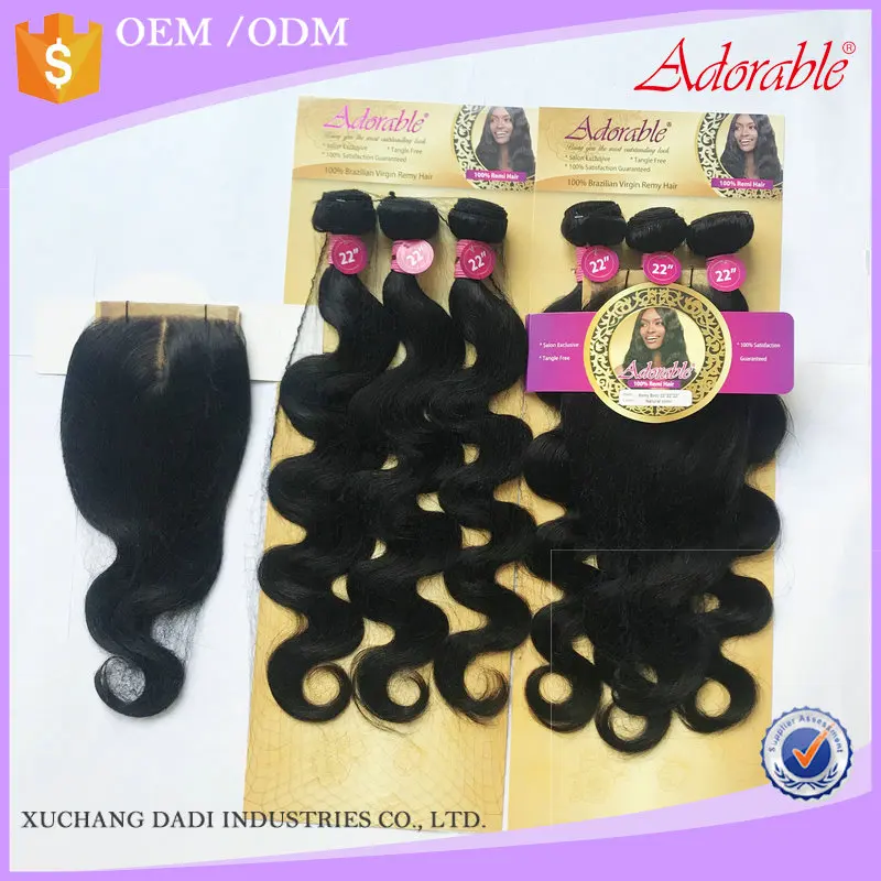 Hot Sale 1 Pack 3pcs Hair Extension And A Closure Body Weave 12