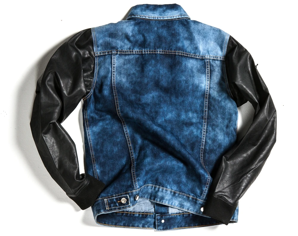  Jean Jacket For Men With Leather Sleeves Buy Jean Jacket 