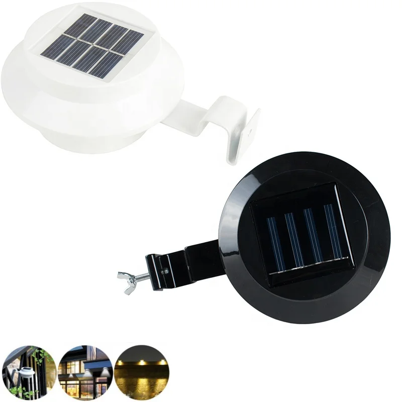 Waterproof 3leds 30lm Solar Power Garden Security Light Fence Light ...