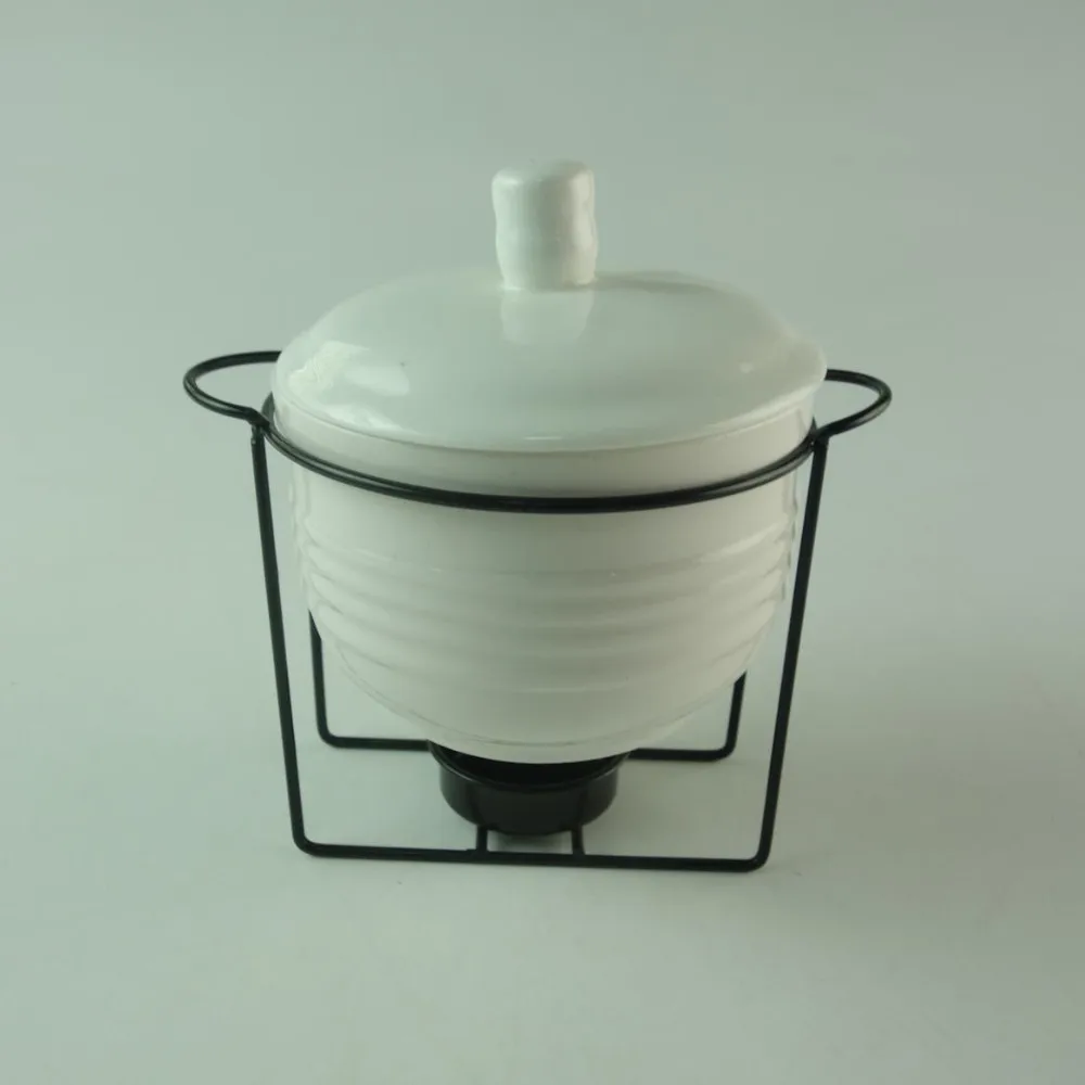 Glazed Ceramic Fondue Set For Chocolate Fondue Or Cheese Fondue Pot