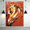 Interior Decoration Items Hand Painted Abstract Animal Portrait Oil Painting On Canvas Abstract Lion Oil Painting For Wall Decor