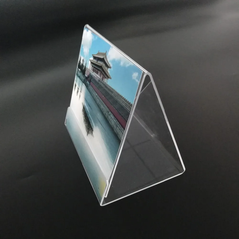 Plastic Frames Holder Custom Office Table Top Desk Stand Acrylic Table