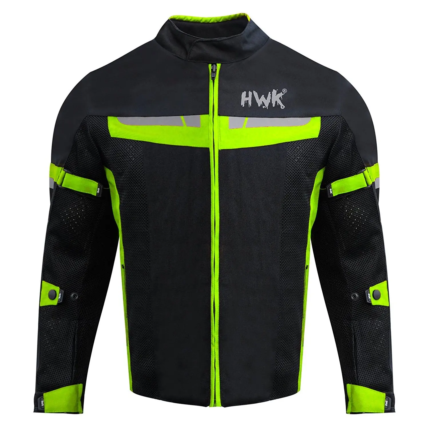 HWK Motorsports Direct Mesh Motorcycle Jacket Mesh Riding Jacket Coat Motorbike Jacket Biker Air Ventilation Cordura CE Armoured 100% Breathable 1 YEAR WARRANTY!! (XX-Large, Green)