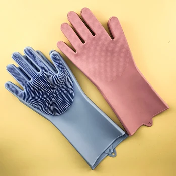washing up gloves with scrubber