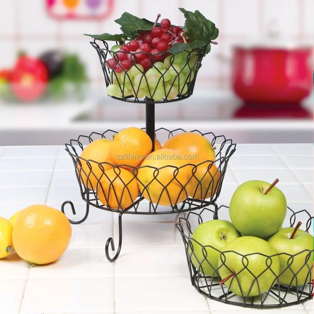 Detachable 3 Tier Metal Wire Fruit Basket Buy 3 Tier Fruit Basket