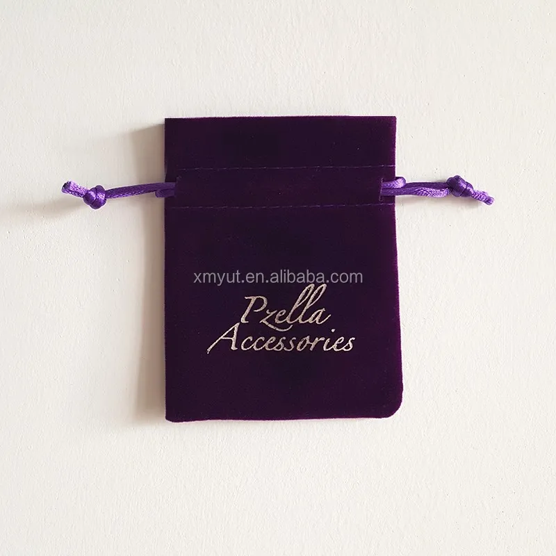 Velvet Pouch Drawstring Bag or Customized Acceptable Gift Recyclable Screen Printing,hot Stamping Jewelry Pouch with logo