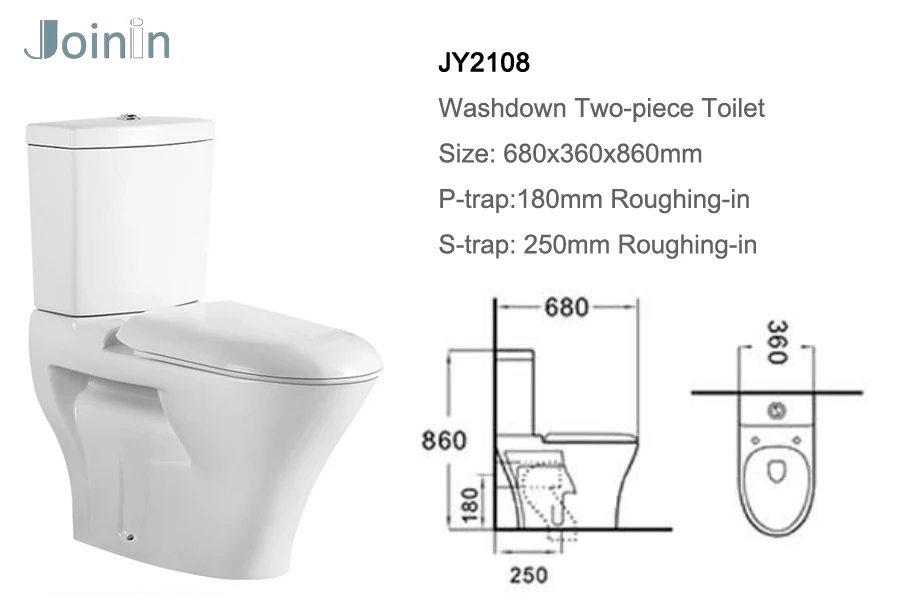 Chaozhou high quality ceramic toilet bowl/ ivory two piece toilets JY2108