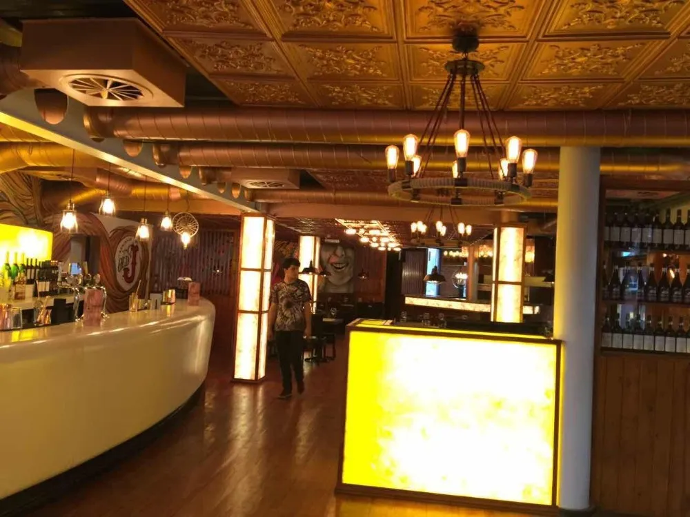 Pl16 Faux Tin White Gold Cameo Drop In Ceiling Tile Restaurant