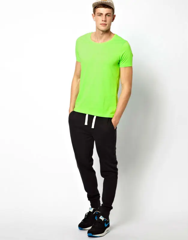 Fluorescent Men T Shirt With Scoop Neck - Buy Fluorescent T Shirt,T ...